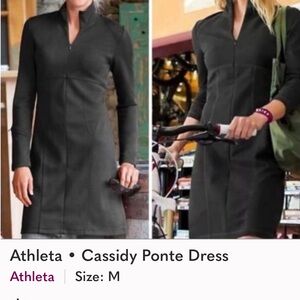 Athleta Black Sheath Dress Long Sleeve Mock Neck Cassidy pointe